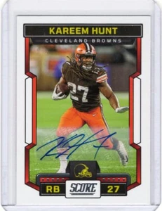 2023 Score #208 Kareem Hunt Signatures - Picture 1 of 2