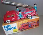 CHINA MF 718 FEUERWEHR 112 FIRE TRUCK FRICTION SIRENE Tin Toy BLECH OVP BOX TOP 