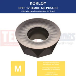 10 placas fresadoras KORLOY RPET 1204M0E-ML PC5400 ¡Nuevas, con factura! - Imagen 1 de 3