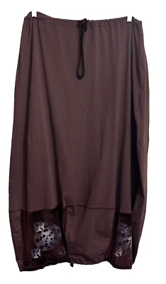 VTG Blue Fish Skirt Size 1 (L/XL) Purple Velvet Hand Printed Organic Cotton - Image 1 of 4