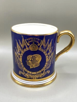 Coalport - Cobalt Blue & Gilt - George VI & Elizabeth Coronation Cup Mug 1937 - Image 1 of 4