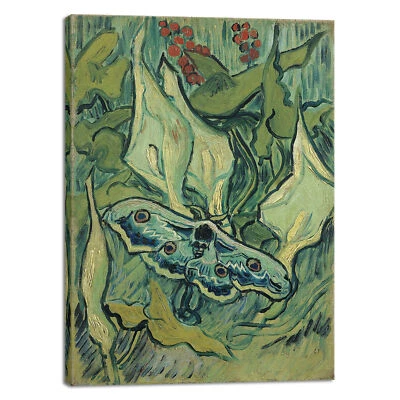 Canvas Prints Wall Art Great Peacock Moth by Van Gogh Paintings Repro Art Print - Image 1 of 4