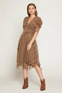 Walter Baker Womens Size 4 Abby Tawny Forest Brown Floral Dress w71174 $268 - Picture 1 of 12