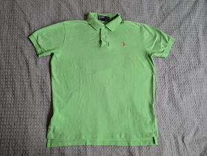 Ralph Lauren Poloshirt Herren Large hellgrün Piqué Strick orange Pony Vintage - Bild 1 von 10
