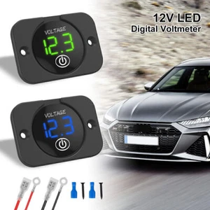 2 In 1 12V DC Auto LED Panel Digital Voltage Voltmeter Voltanzeige Batterie DE - Picture 1 of 13