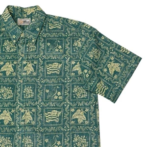 REYN SPOONER Shirt Lahaina Sailor Button Up Mens Sz XL Green Classic Hawaiian - Picture 1 of 11