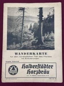 Wanderkarte des Nordöstlichen Teil des Harzes Halberstadt Werbung Reklame 1930er - Bild 1 von 4