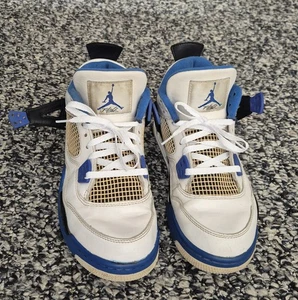 Size 6 - Jordan 4 Retro Mid Motorsports. White leather mid tops. Size 6 (US) - Picture 1 of 7