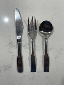 Campbell Kids 3 Piece Utensil Set Knife, Fork, Spoon Stainless - Picture 1 of 4