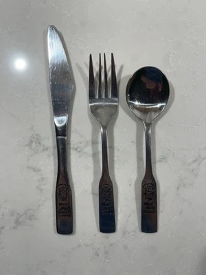 Juego de utensilios de acero inoxidable Campbell Kids 3 piezas cuchillo, tenedor, cuchara Foto 1 de 4