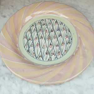 Mackenzie Childs 11.75" PLATO DE CENA IRIS BARBUDO Hecho a Mano Mayólica Pintada Nuevo - Imagen 1 de 6