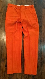 Vintage NOS Duxbak Blaze Orange Wool Hunting Pants Size 36/31 85% Wool 15% Nylon - Picture 1 of 21