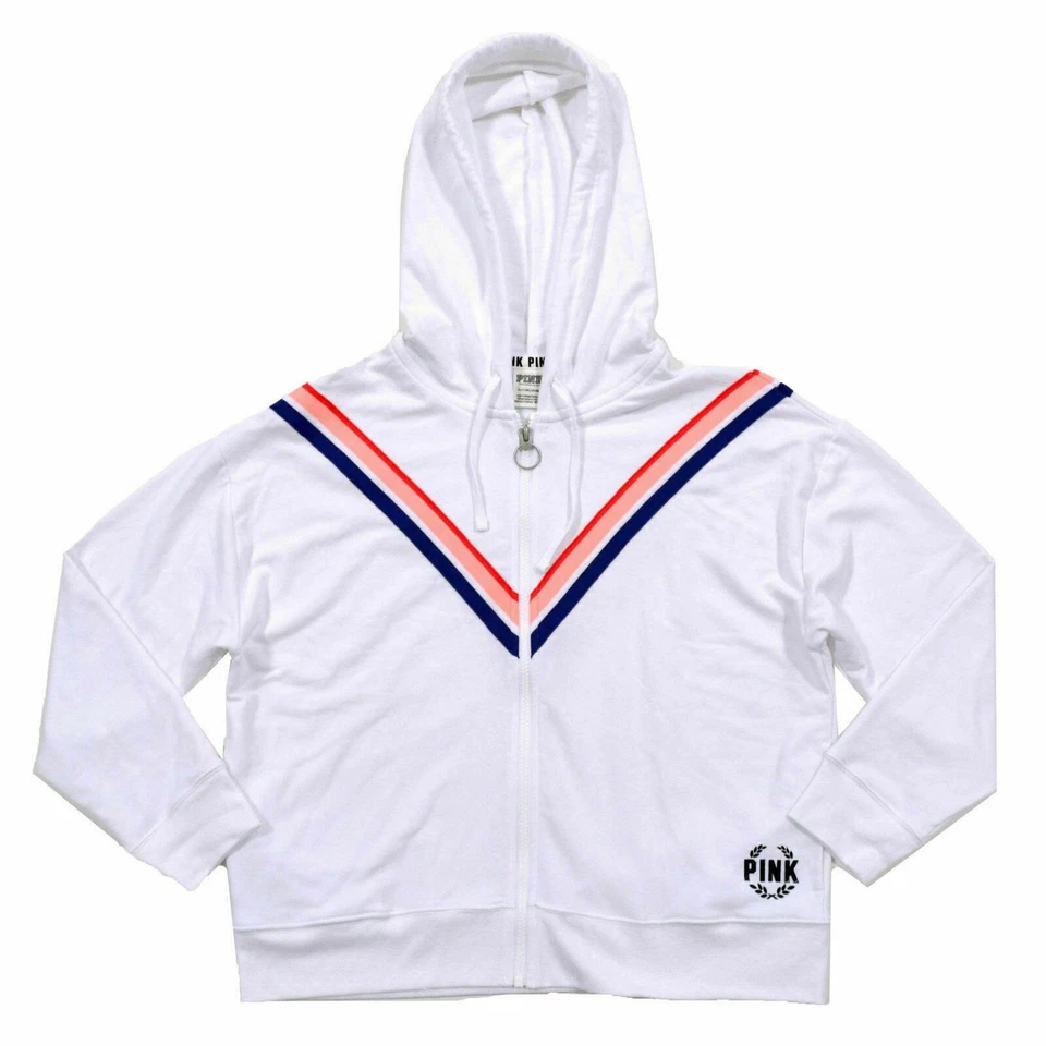 Victoria's Secret розовый толстовка с капюшоном полный молнии толстовка с капюшоном куртки легкий новый - Изображение 1 из 1