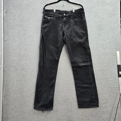 True Religion Men Jeans 30 Black Denim Guitar Buddha Ricky Flap Relaxed Straight - Image 1 of 4