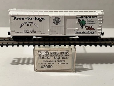 KADEE 42060 POTLATCH FORESTS PRES-TO-LOGS 40' WOOD SD BOX #426  MICRO TRAINS N - Image 1 of 4