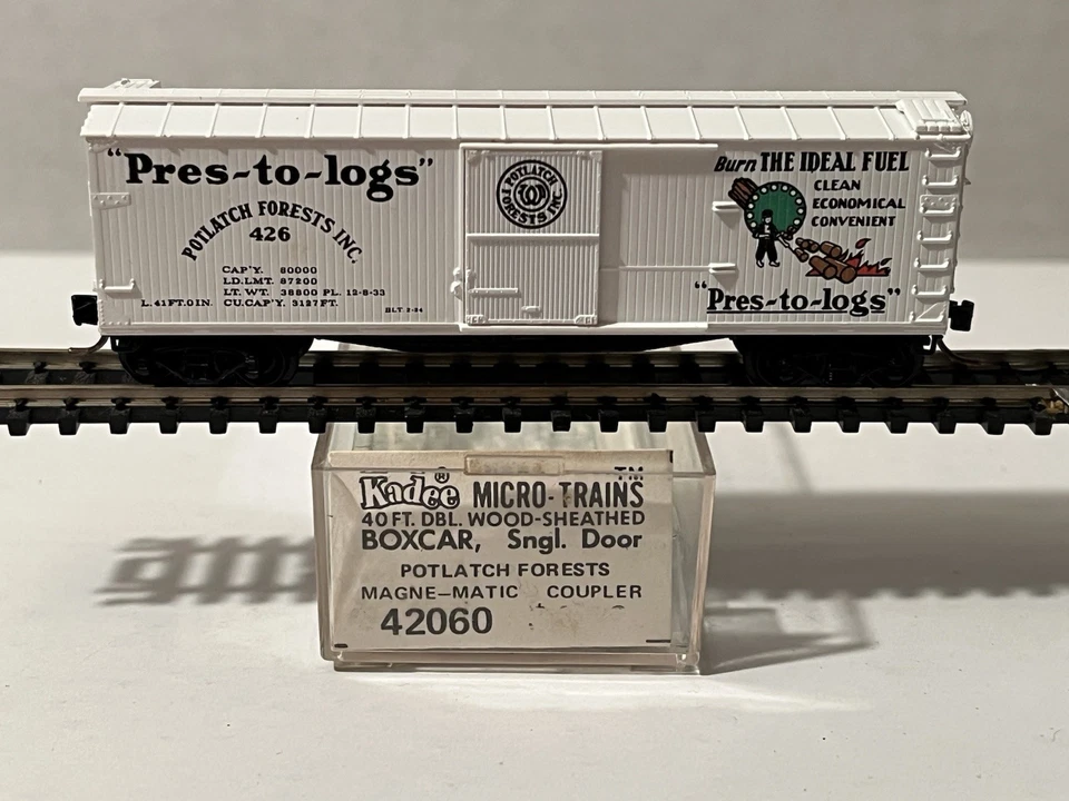 N Scale Micro Trains MTL 42060 Potlatch Forests Inc 425 40' Wood Boxcar