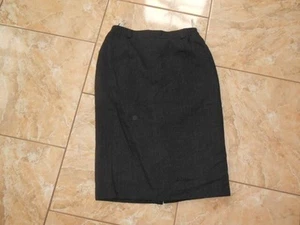 Hauber Wool Skirt 42 Gray Striped Very Good #D11768 - Picture 1 of 1