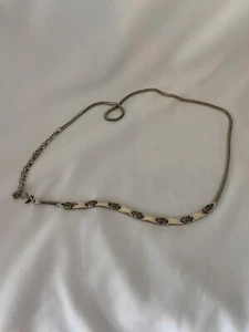 Brighton Silver toned Metal Belt Tribeca Silver Scroll Bar Link approc 34" - Picture 1 of 8