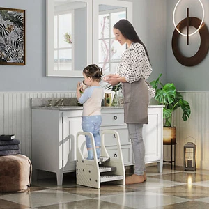 Toddler Tower, Adjustable 3 Step Kitchen Stool Helper for 2-5 Years - Picture 1 of 11