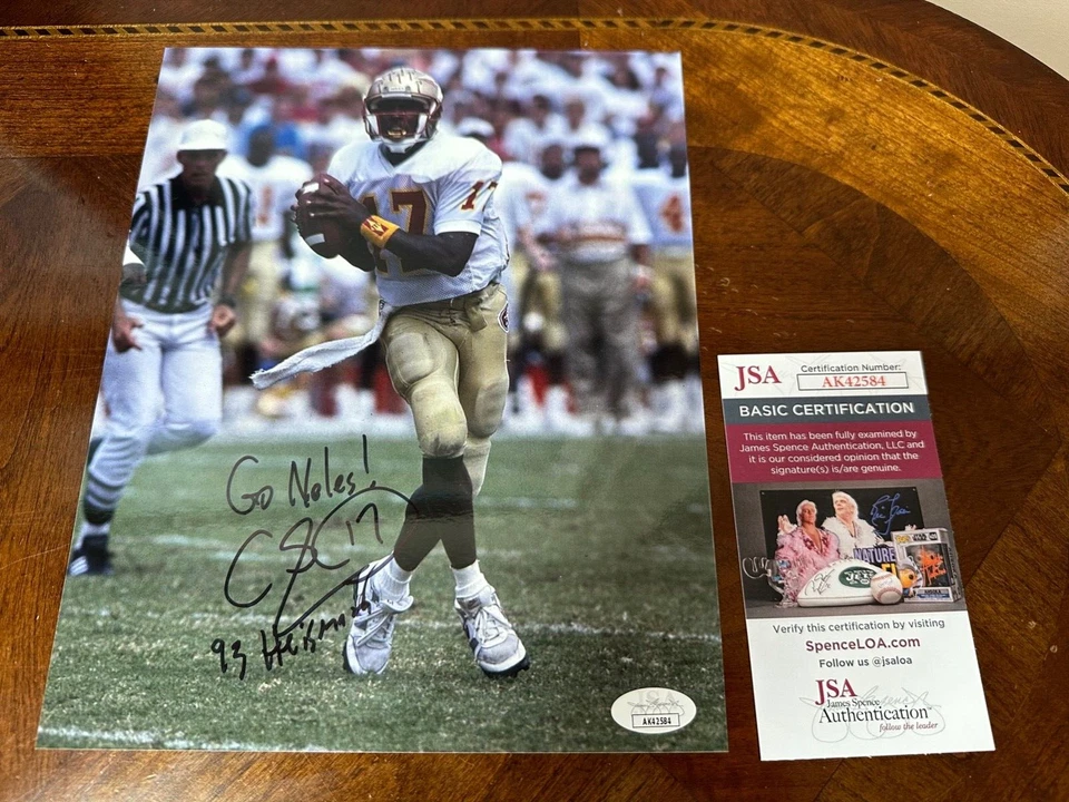 Charlie Ward Signed 8x10 Photo Florida State Seminoles Heisman JSA COA - Image 1 of 1
