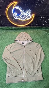 Oakley Full Zip Up Khaki Green Hoodie Sweatshirt Mens Size Medium Regular Fit - Picture 1 of 8