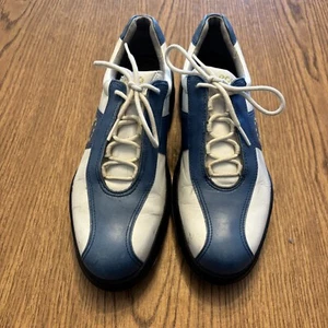 Ecco Hydromax Leather Golf Shoes Blue/White Size ?  See Photos And Description - Picture 1 of 9