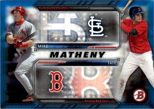 2016 Bowman Family Tree Blue Red Sox Card #FTM Tate Matheny/Mike Matheny  