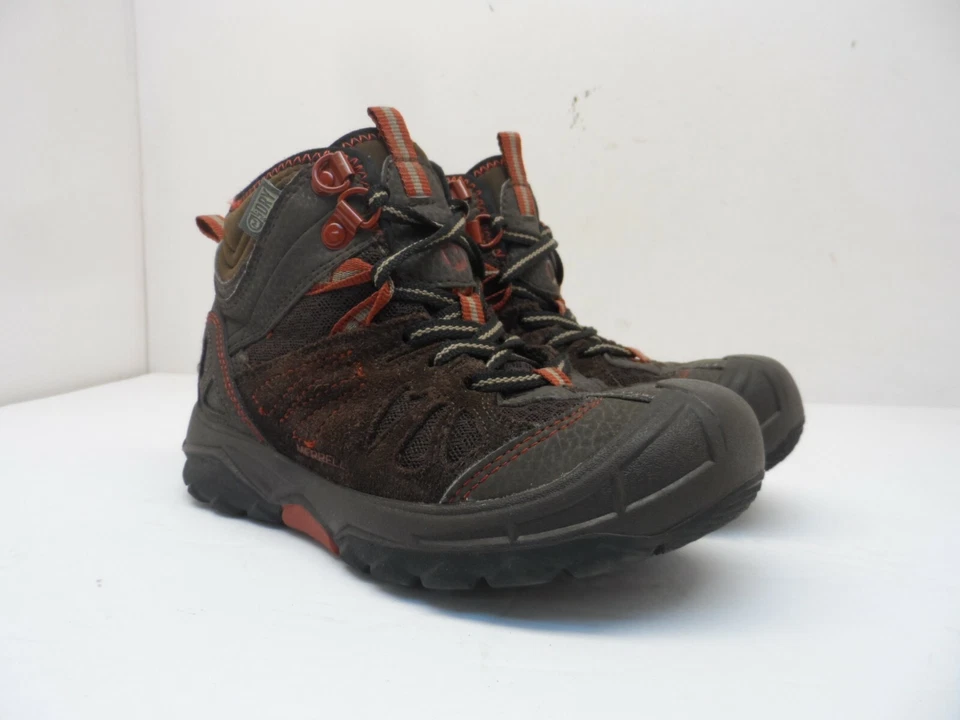 Merrell Niños Corte Medio Capra Impermeables Informales Botas de Senderismo Marrón/Rojo Talla 12M Foto 1 de 4