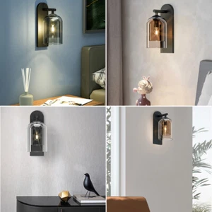 Glass Wall Lights Bedroom Wall Lamp Study Room Modern Lighting Lobby Wall Sconce - Picture 1 of 15