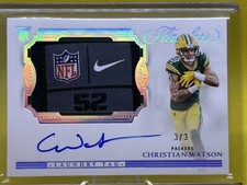 CHRISTIAN WATSON RC 2022 FLAWLESS LAUNDRY TAG RPA #3/3 SSP ROOKIE CARD PACKERS