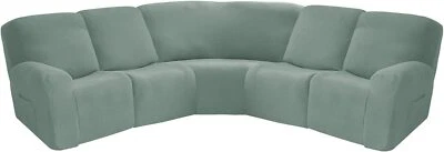 Jacquard Recliner Sofa Cover Stretch 5 Seats Corner Sectional Couch Slipcovers - Image 1 of 4