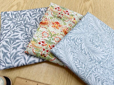 FAT QUARTER FABRIC BUNDLE - William Morris Silver Grey Floral Bird Print Fabric - Image 1 of 3