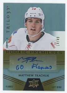 2015-16 UD Trilogy Rookie Premieres Ins Autographe Niveau 3 Matthew Tkachuk 14/49 - Photo 1 sur 3