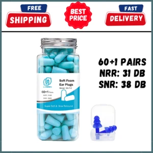 Lysian Ultra Soft Foam Earplugs 60 Paar, 38dB SNR Ohrstöpsel zum Schlafen, Reisen - Bild 1 von 8