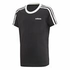 adidas Essential 3 Stripe T Shirt Youngster Girls Crew Neck Tee Top Short Sleeve