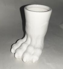 White Porcelain Lions Paw Figural Shot Glasses, IMM LIVING WILD SIDE NEW in Box