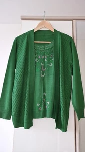 Womens Emerald Green Studded Jumper Size Medium - Picture 1 of 2