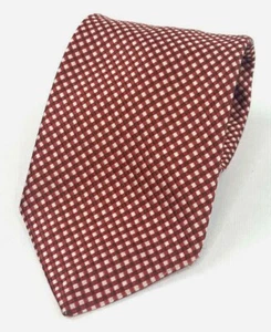 Bergdorf Goodman Classic Silk Neck Tie Made In Italy Mini Check Red 3.75 X 57 - Picture 1 of 6