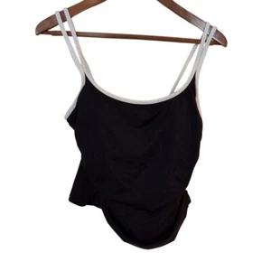 Trimshaper Damen-Schwimmoberteil schwarz Größe 12 geraffte Seiten neu mit Etikett - Bild 1 von 9