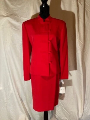SHOMI by MILLER SHOR ROJO SEDA 2 PIEZAS TRAJE FORRADO RANA CIERRES TALLA 14 NUEVO CON ETIQUETAS Foto 1 de 4