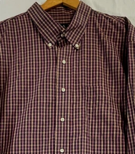 Jos A Bank Size 2XL Big Long Sleeve Short Arm Button Front Shirt Colorful Checks - Picture 1 of 5