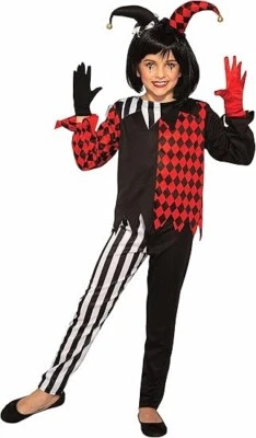 Forum Novelties Child's Harlequin Dark Jester 3 Pc. Costume, Small 4-6, Clown - Image 1 of 2