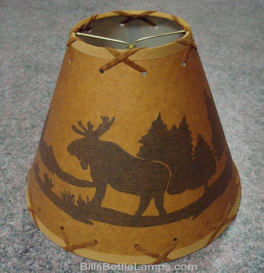 Rustic "Bulb Clip" MOOSE Scene Table Desk Light LAMP SHADE Cottage Cabin Decor - Image 1 of 4