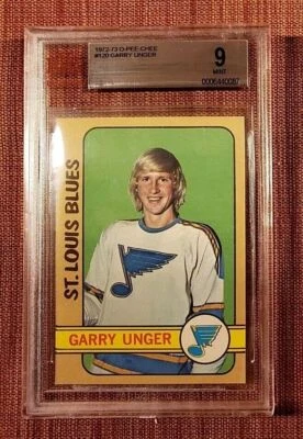 1972 O-Pee-Chee #120 Gary Unger Blues Hockey Card BVG 9 Mint Pop 1 - Image 1 of 2