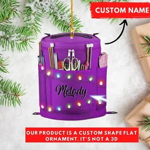 Personalized Knitting Bag Ornament, Knitting Decor Hanging, Knitting Crochet Chr - Picture 1 of 1