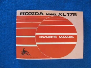 Honda 1975 XL175 K1 Original Factory New Old Stock Owners Manual F805 - Picture 1 of 8