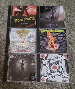 1990er Metal Hard Rock 6 CD Lot Chilli Peppers Ministry Green Day Megadeath Faith - Bild 1 von 4