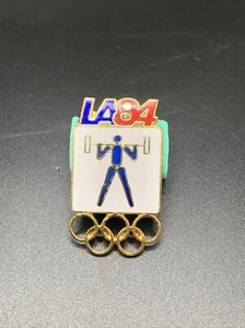 Weightlifting Summer Olympic Pin Badge ~ Pictogram ~ 1984 Los Angeles ~ LA - Picture 1 of 4
