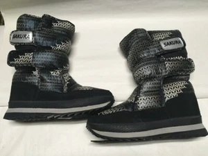 Sakura Damen Schneestiefel Silber & Schwarz Gr. 37 Neu - Bild 1 von 3
