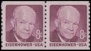 US 1402 Eisenhower 8c coil pair MNH 1971 - Picture 1 of 1